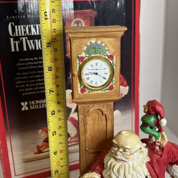 1995 Howard Miller Clock Santa Figurine Limited Edition CHECKIN IT TWICE - Picture 11 of 12